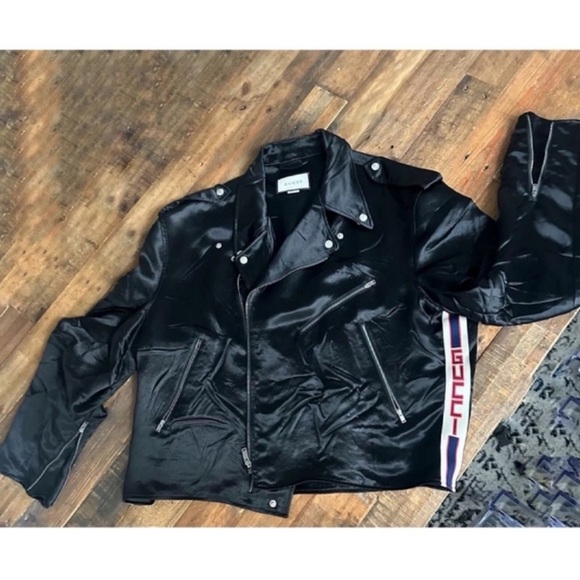 Gucci Black Bomber Jacket Japanese Silk